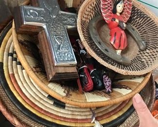 Woven bowls and trays