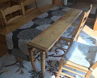 Pine table with 6 chairs