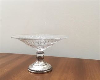 pretty glass and sterling dish