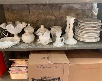 A huge selection of Vintage milk glass