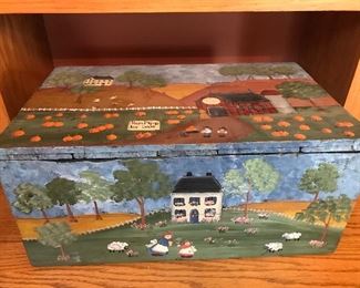 painted primitive box