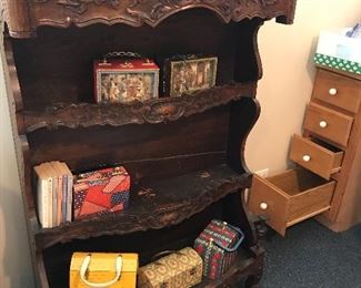 Antique French carved bookcase.