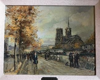 Paris Street Scene signed Charles Blondin , (French 1913 - 1991)