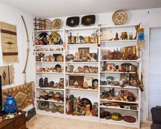 Preston L. Prescott Sculptures, Pottery From Toledo and  The New Mexico Area.  Artists Include:  Jemez, Tomas Villa, Raman Villa, D. Dine, T. Dini.  Weaves and SO Much More! 