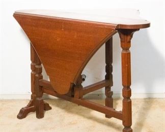 Antique Drop Down Table (27"h x 9"w [when folded] Fully Open 59" d  x40.5"w):  $400.00