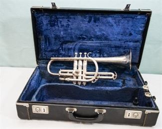 King Silver Tone Medium Bore Trumpet.  Made By The H.N. White Co.:  $600.00