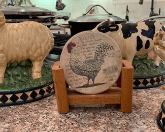 4 Rooster coasters 