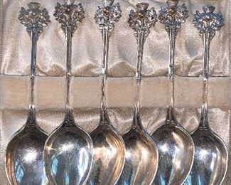 6 Sterling Thistle spoons