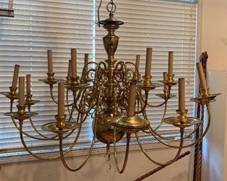 Federal Style Brass Chandelier 