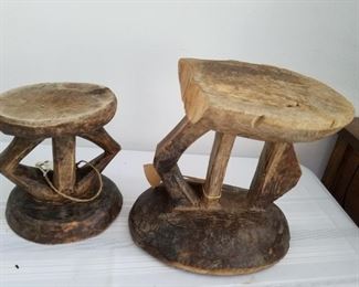 Vintage wooden African stools