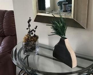 Adorable Metal and Glass wall table