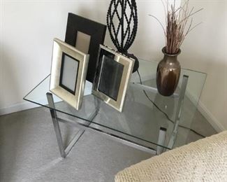 Picture Frames, set of two glass tables and two lamps