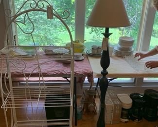 #20		heavy floor lamp brown metal 	 $75.00 
