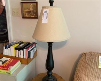 #21		(2) heavy brown metal table lamps $20 ea