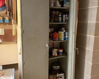 #44		metal cabinet w 4 shelves 2 doors 36x18x78	 $75.00 
