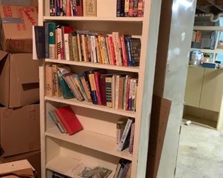 #48		white painted wood 5 book shelf  31x9x73	 $65.00 
