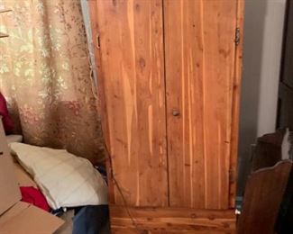 #51		cedar cabinet w 2 doors w rack 26x20x58	 $65.00 
