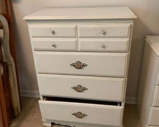#55		white 64 wood drawer chest 30x17x41	 $65.00 
