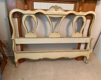 #57		whitish full bed frame french provencial 	 $45.00 
