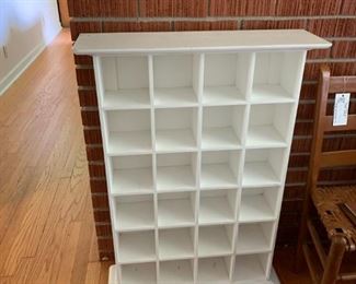 #96		white cabinet with 24 square cubbies 	 $40.00 

