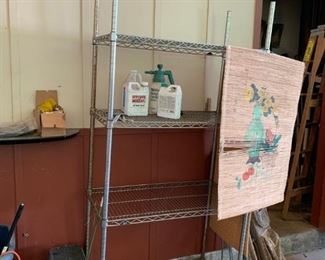 #80		metal rack w 4 shelves 	 $50.00 
