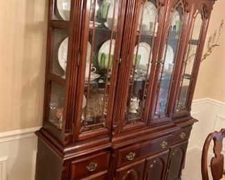 #1 china cabinet w 3 drawers and 4 doors 59x17x33-80 $275.00