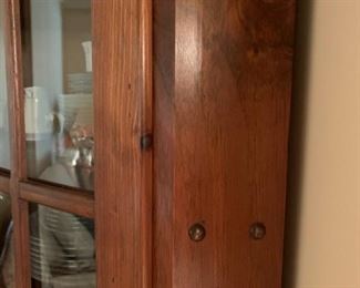 #9 pine corner cabinet w 2 glass doors and 2 wood doors 24x43x78 $125.00