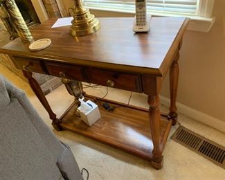 #19		laminate sofa table w 2 drawers 36x18x30	 $65.00 
