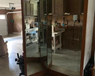 #27		from World Bazar store  3 way mirror 4 ft x 7 ft	 $150.00 
