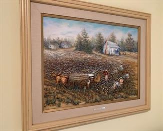 #34 shirley McGhee Painting of cotton fields Orginal oil $125.00
