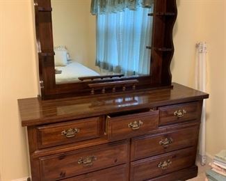 #42		Lenoir house dresser w mirror laminate top 	 $65.00 
