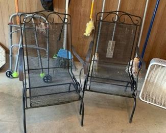 #56 metal bounce chair (2) @ $40 ea