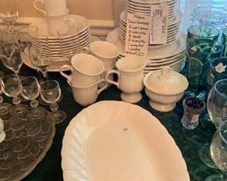 #61		Mikasa french courtyside china 8 cup/saucer, 8 salad, 8 bowl, 8 plates, 1 bowl, sugar/cream, platter 	 $125.00 
