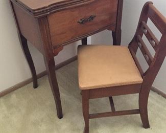 Sewing cabinet and chair 