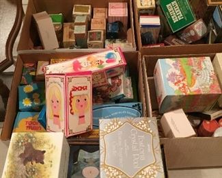 Boxes of unused vintage Avon products 
