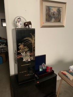 tv stand, and chinese accent box
