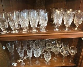 Waterford glasses - many different patterns - many with full sets