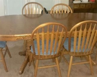 Large dining table with 6 chairs 