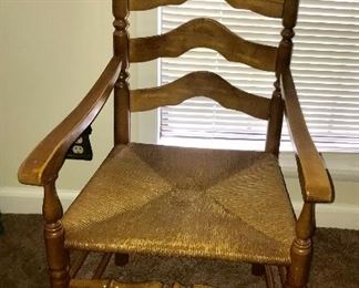 Ladder back chair with rush seat 