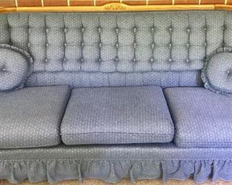Blue upholstered sofa