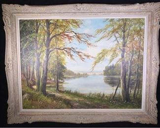 Jl069 H Dahlberg Oil Autumn Landscape