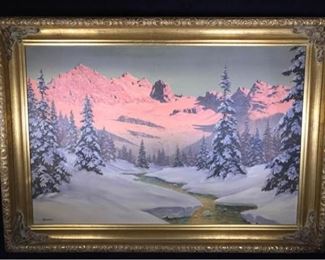 Jl068 Hans Smatlak Barma Alpine Sunset Oil Painting