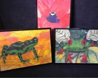 Jl054 Trio Of Sharpie Art Frogs