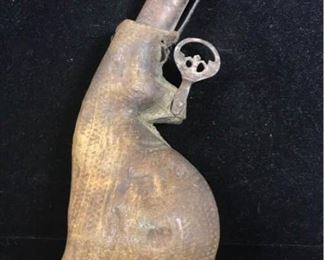 Jl012 Powder Flask Antique Sheep Scrotum