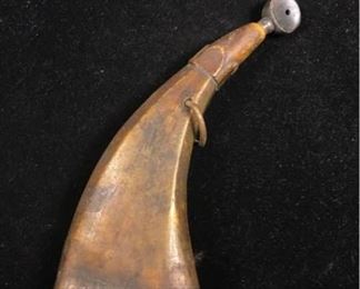 Jl006 Early Wood Carved Gun Powder Flask