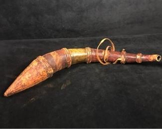 Jl002 Early Leather Wrapped Powder Horn