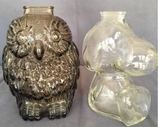 2 Glass Coin Banks