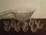 Vintage Jeanette punch bowl set