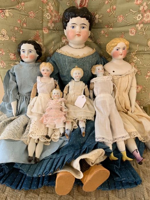Antique China Head Dolls and Parian Types. 