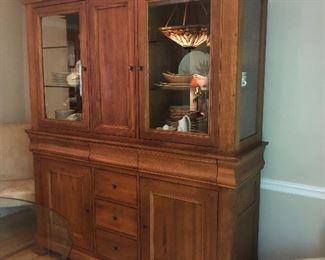 Large Custom built lighted China cabinet (available for presale - you must have movers). 

Measures 72” across by 21 1/2” deep by 88 3/4” tall. 